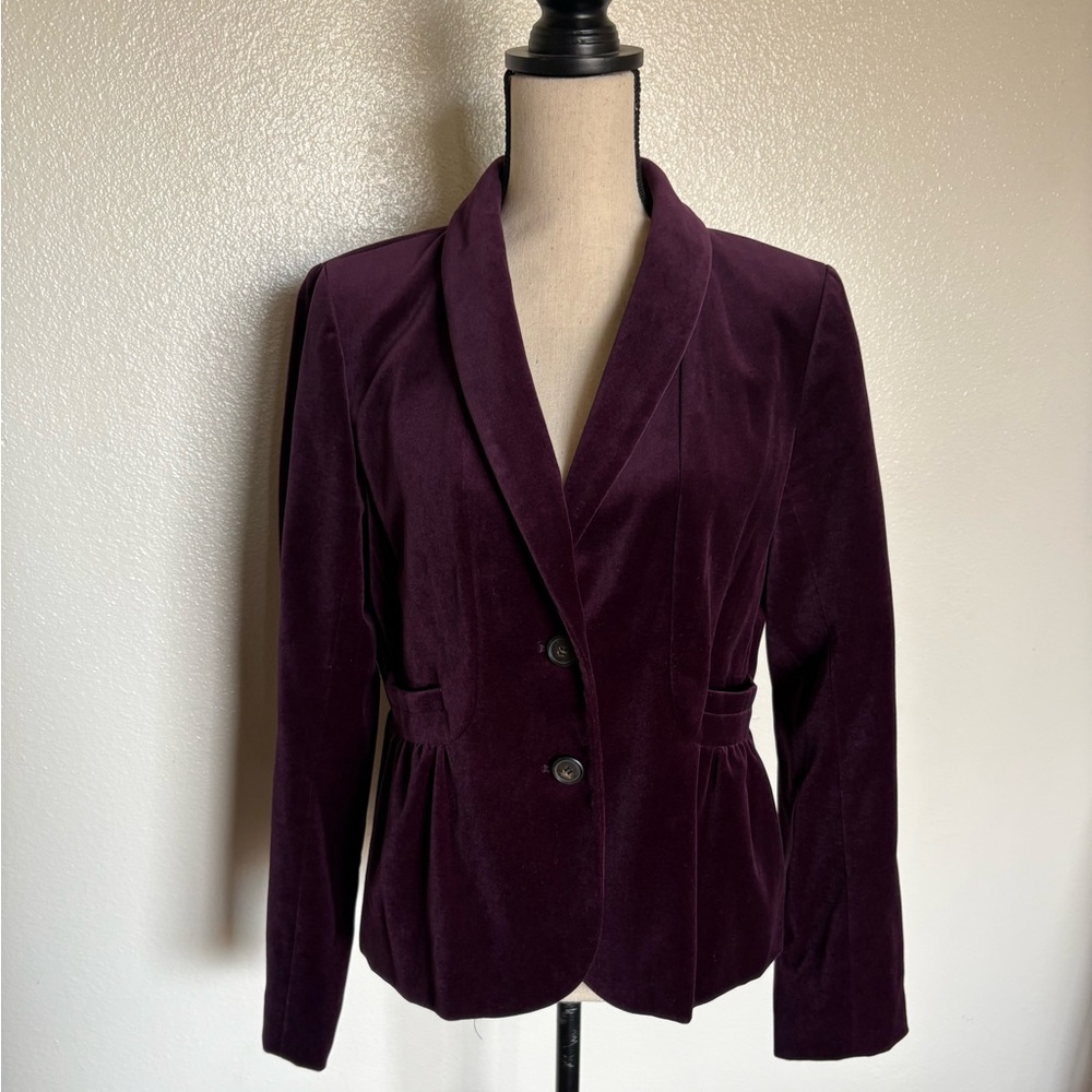 J. Crew Velvet Blazer in Deep Plum